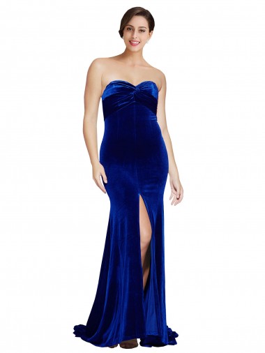 Sweetheart Stretch Velvet Sleeveless Low Back Royal Blue Formal Evening Gown / Prom Dress / Bridesmaid Dress Edinburgh