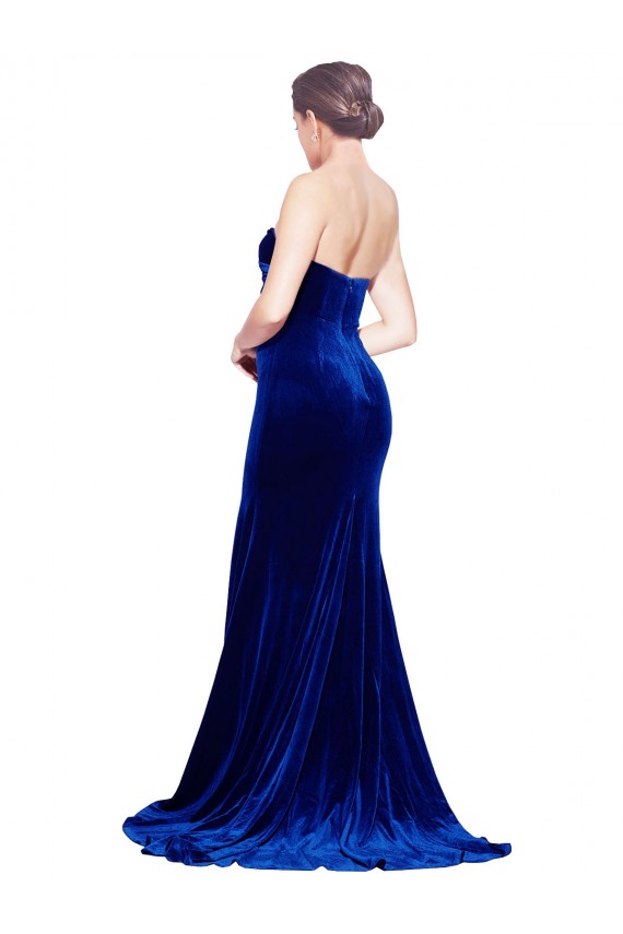 Sweetheart Stretch Velvet Sleeveless Low Back Royal Blue Formal Evening Gown / Prom Dress / Bridesmaid Dress Edinburgh