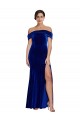 Off the Shoulder Stretch Velvet Sleeveless Royal Blue Formal Evening Gown / Prom Dress / Bridesmaid Dress Edinburgh