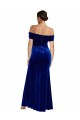 Off the Shoulder Stretch Velvet Sleeveless Royal Blue Formal Evening Gown / Prom Dress / Bridesmaid Dress Edinburgh