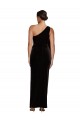 One Shoulder Stretch Velvet Sleeveless Black Formal Evening Gown / Prom Dress / Bridesmaid Dress Edinburgh