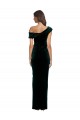 Off the Shoulder Stretch Velvet Sleeveless Dark Green High Low Evening Gown / Prom Dress / Bridesmaid Dress Edinburgh