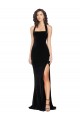 Halter Neck Stretch Velvet Sleeveless Low Back Black Semi Formal Evening Dress / Prom Dress / Bridesmaid Dress Edinburgh