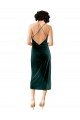 Spaghetti Straps Stretch Velvet Sleeveless Criss Cross Open Back Dark Green Formal Dress / Bridesmaid Dress Edinburgh